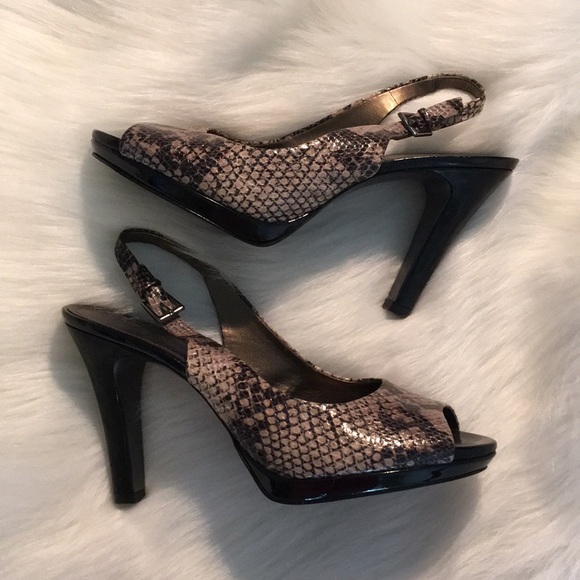 Tahari Shoes - Tahari Leather Snakeskin Python Platform Heels